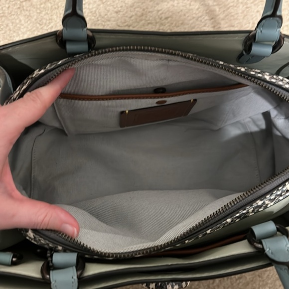 Rare exotic Coach bag - Mason carryall satchel with snakeskin detailing - Picture 12 of 16